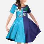 Custom Warriors-Shark Kid Short Sleeve Dress Together Sporty Style