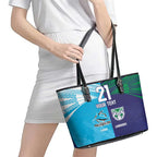 Custom Warriors-Shark Leather Tote Bag Together Sporty Style