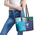 Custom Warriors-Shark Leather Tote Bag Together Sporty Style