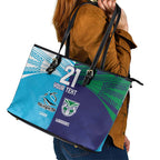 Custom Warriors-Shark Leather Tote Bag Together Sporty Style