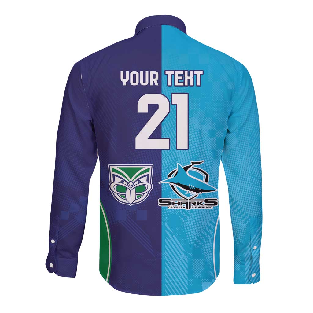 Custom Warriors-Shark Long Sleeve Button Shirt Together Sporty Style