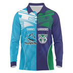 Custom Warriors-Shark Long Sleeve Polo Shirt Together Sporty Style