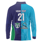 Custom Warriors-Shark Long Sleeve Polo Shirt Together Sporty Style