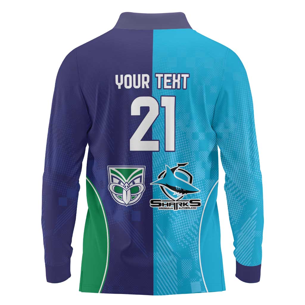 Custom Warriors-Shark Long Sleeve Polo Shirt Together Sporty Style