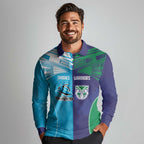 Custom Warriors-Shark Long Sleeve Polo Shirt Together Sporty Style