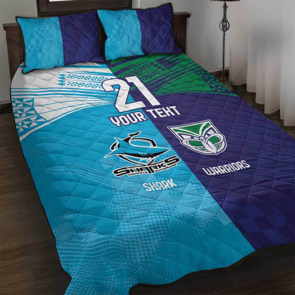 Custom Warriors-Shark Quilt Bed Set Together Sporty Style