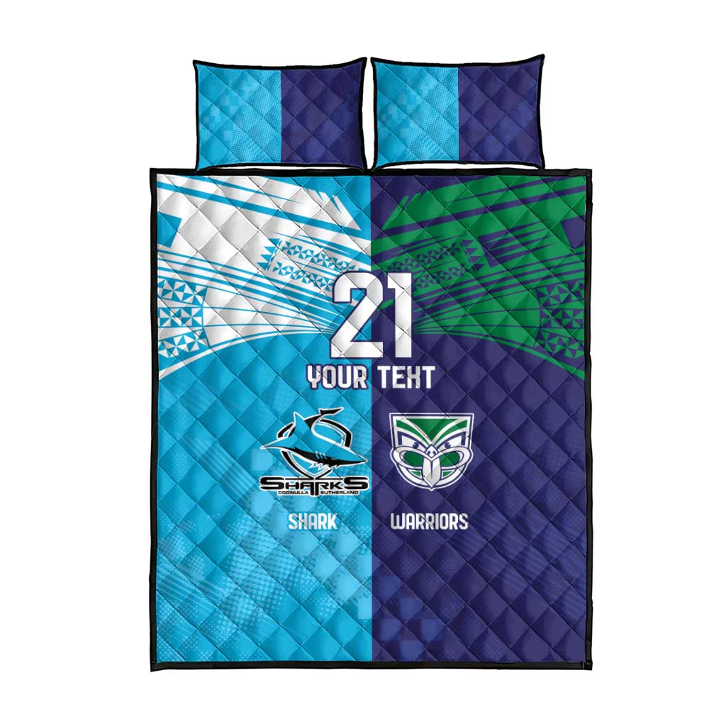 Custom Warriors-Shark Quilt Bed Set Together Sporty Style