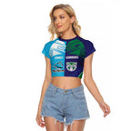 Custom Warriors-Shark Raglan Cropped T Shirt Together Sporty Style