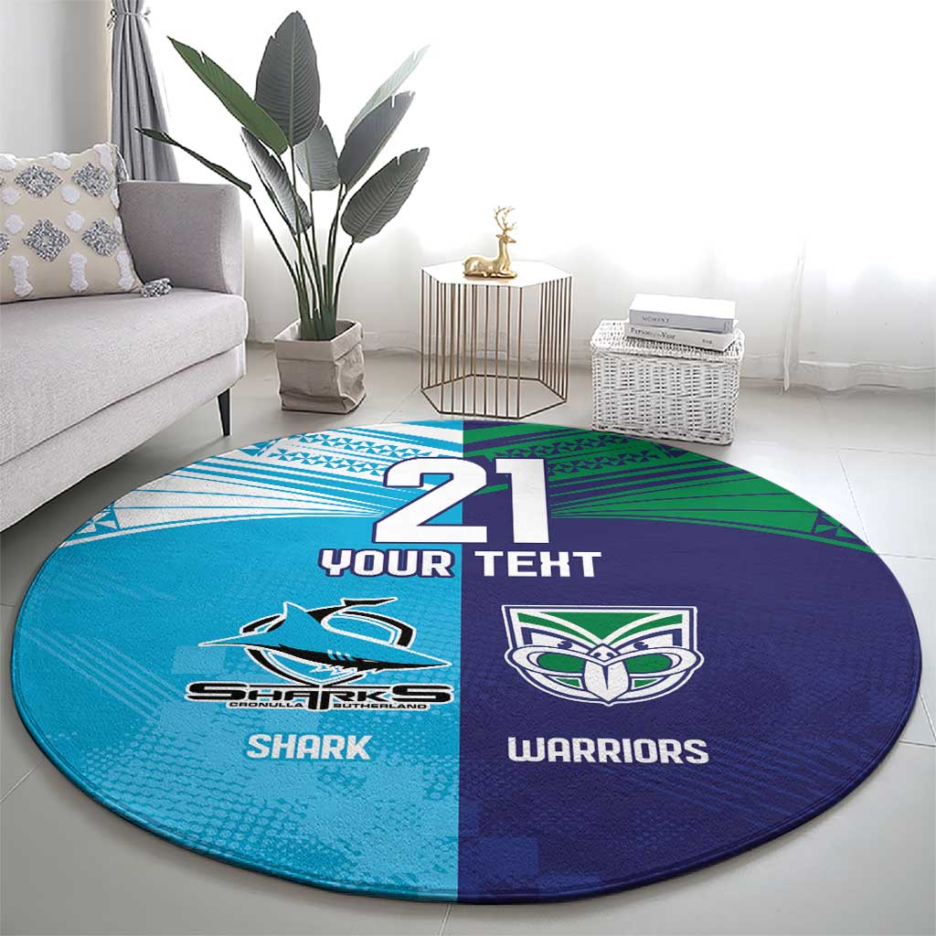 Custom Warriors-Shark Round Carpet Together Sporty Style