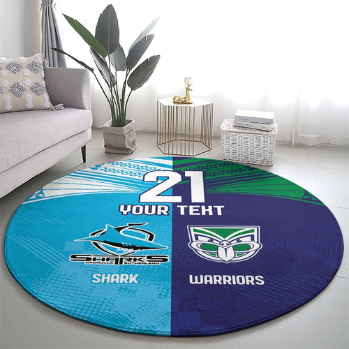 Custom Warriors-Shark Round Carpet Together Sporty Style