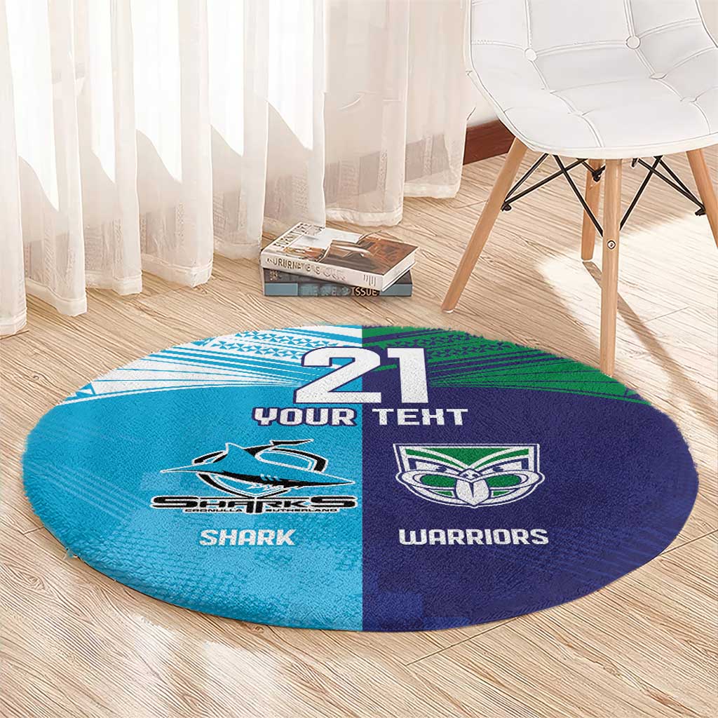 Custom Warriors-Shark Round Carpet Together Sporty Style