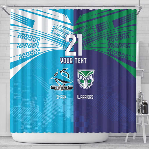 Custom Warriors-Shark Shower Curtain Together Sporty Style