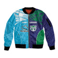 Custom Warriors-Shark Sleeve Zip Bomber Jacket Together Sporty Style
