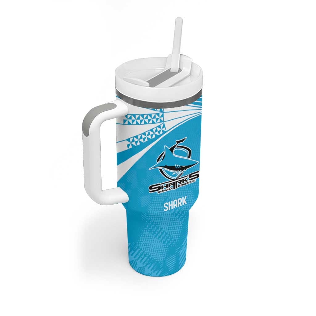 Custom Warriors-Shark Tumbler With Handle Together Sporty Style