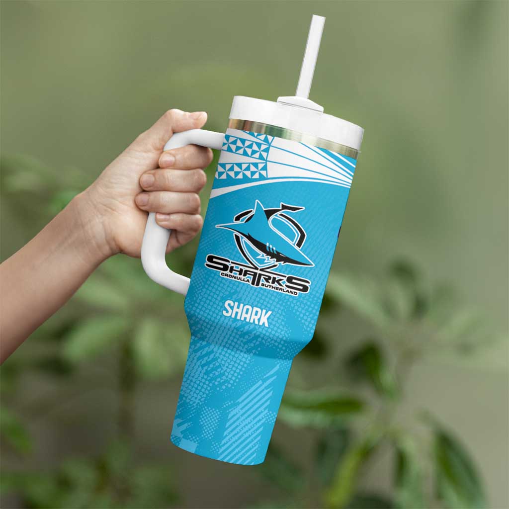 Custom Warriors-Shark Tumbler With Handle Together Sporty Style