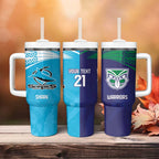 Custom Warriors-Shark Tumbler With Handle Together Sporty Style