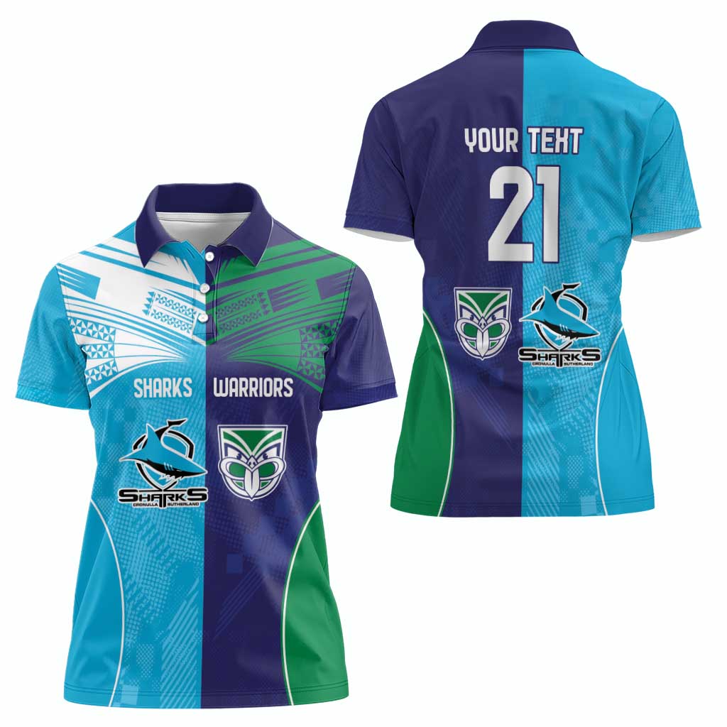 Custom Warriors-Shark Women Polo Shirt Together Sporty Style