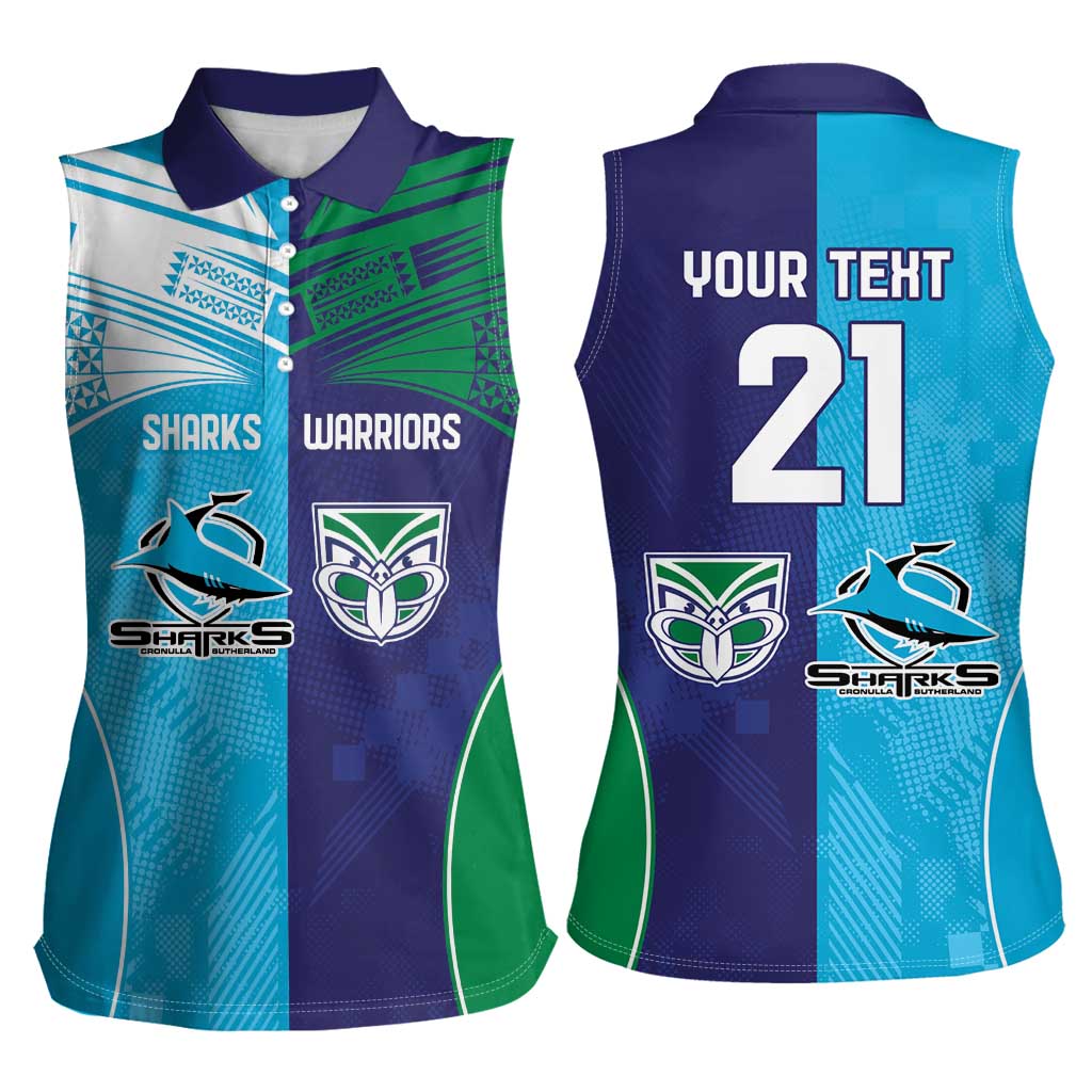 Custom Warriors-Shark Women Sleeveless Polo Shirt Together Sporty Style