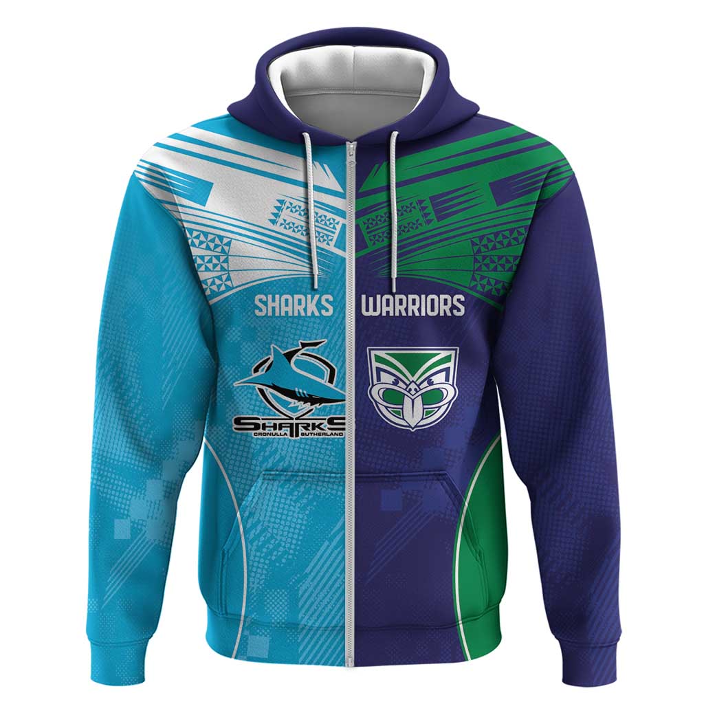Custom Warriors-Shark Zip Hoodie Together Sporty Style