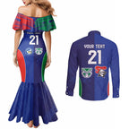Custom Warriors-Knights Couples Matching Mermaid Dress and Long Sleeve Button Shirt Together Sporty Style