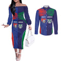 Custom Warriors-Knights Couples Matching Off The Shoulder Long Sleeve Dress and Long Sleeve Button Shirt Together Sporty Style
