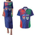 Custom Warriors-Knights Couples Matching Puletasi and Hawaiian Shirt Together Sporty Style
