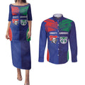 Custom Warriors-Knights Couples Matching Puletasi and Long Sleeve Button Shirt Together Sporty Style