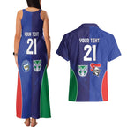 Custom Warriors-Knights Couples Matching Tank Maxi Dress and Hawaiian Shirt Together Sporty Style