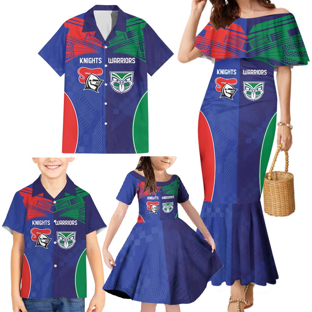 Custom Warriors-Knights Family Matching Mermaid Dress and Hawaiian Shirt Together Sporty Style
