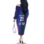 Custom Warriors-Knights Family Matching Off The Shoulder Long Sleeve Dress and Hawaiian Shirt Together Sporty Style