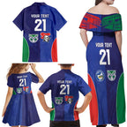 Custom Warriors-Knights Family Matching Off Shoulder Maxi Dress and Hawaiian Shirt Together Sporty Style