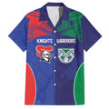 Custom Warriors-Knights Family Matching Off Shoulder Maxi Dress and Hawaiian Shirt Together Sporty Style