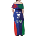 Custom Warriors-Knights Family Matching Off Shoulder Maxi Dress and Hawaiian Shirt Together Sporty Style