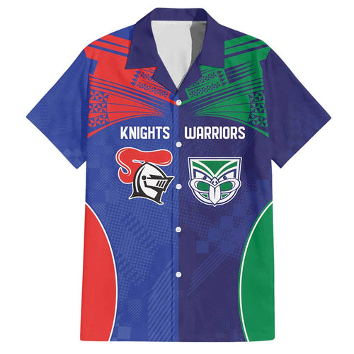 Custom Warriors-Knights Family Matching Short Sleeve Bodycon Dress and Hawaiian Shirt Together Sporty Style