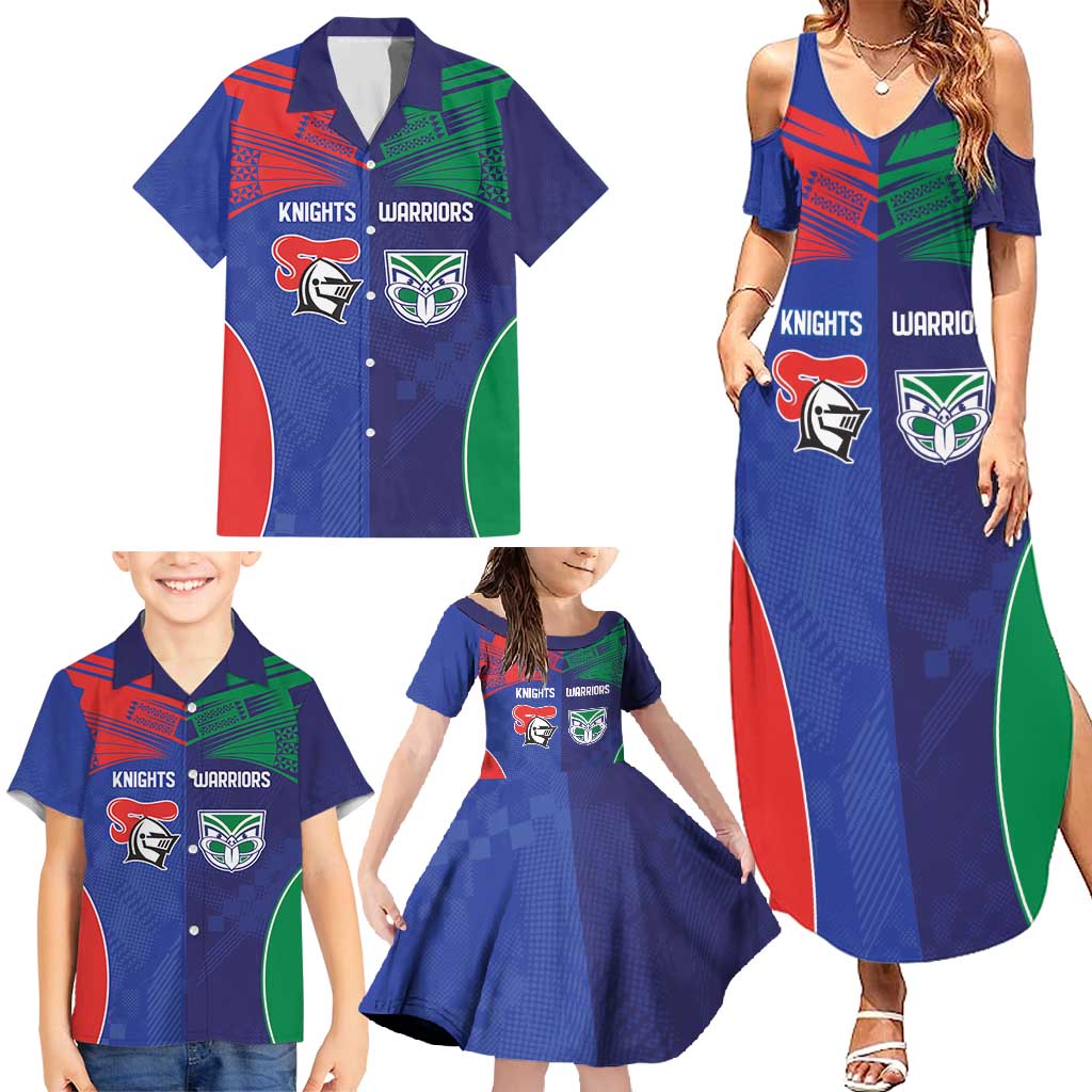 Custom Warriors-Knights Family Matching Summer Maxi Dress and Hawaiian Shirt Together Sporty Style