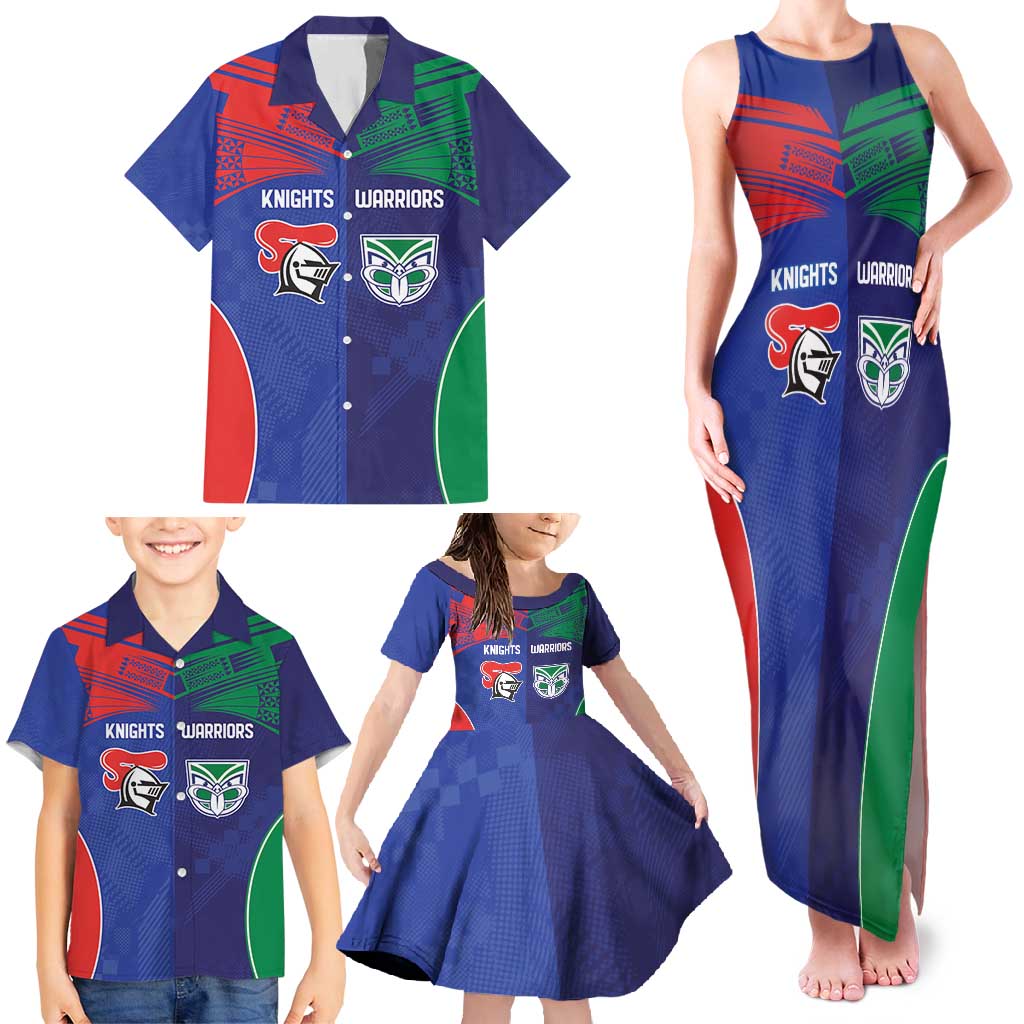 Custom Warriors-Knights Family Matching Tank Maxi Dress and Hawaiian Shirt Together Sporty Style