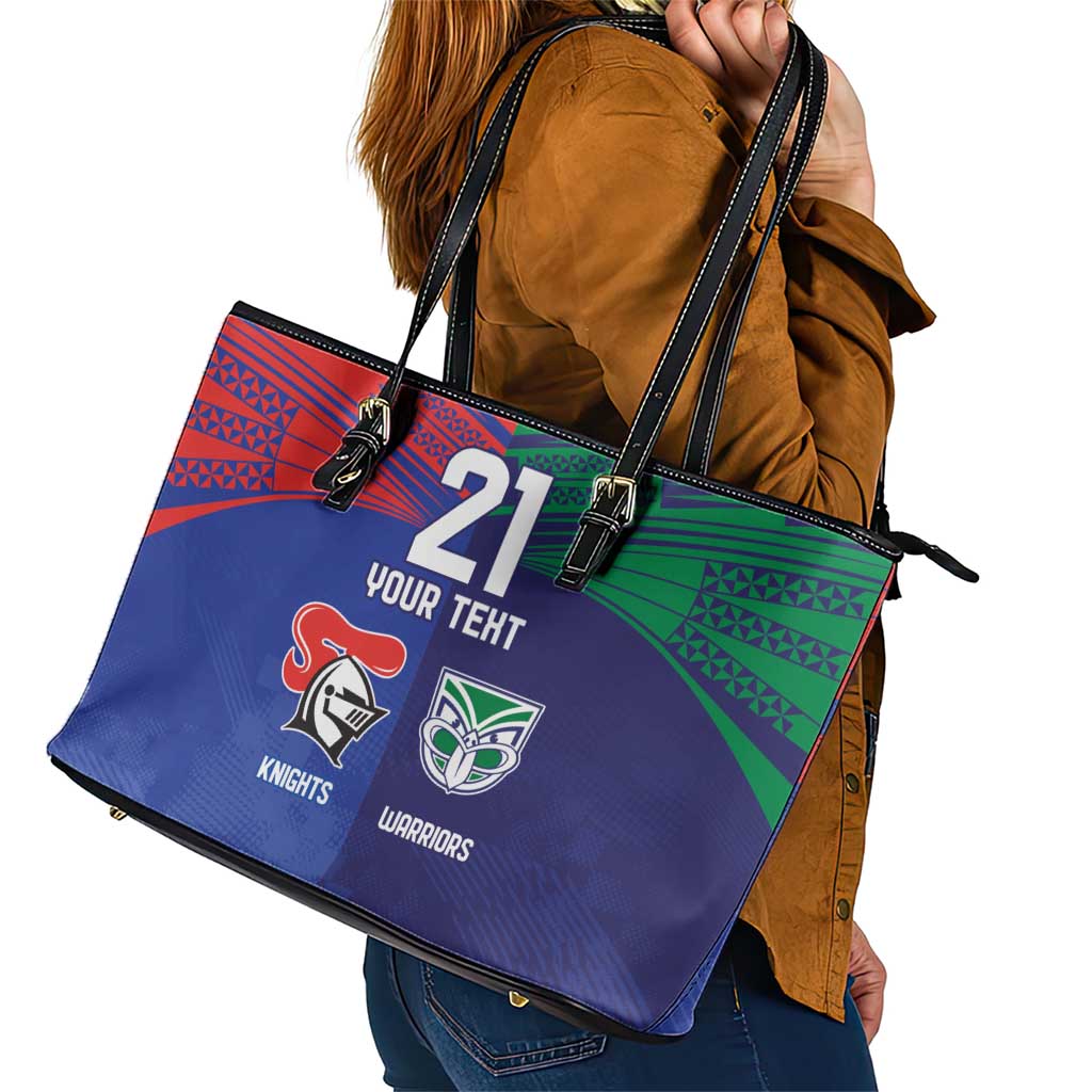 Custom Warriors-Knights Leather Tote Bag Together Sporty Style