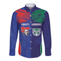 Custom Warriors-Knights Long Sleeve Button Shirt Together Sporty Style