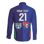 Custom Warriors-Knights Long Sleeve Button Shirt Together Sporty Style