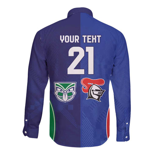 Custom Warriors-Knights Long Sleeve Button Shirt Together Sporty Style