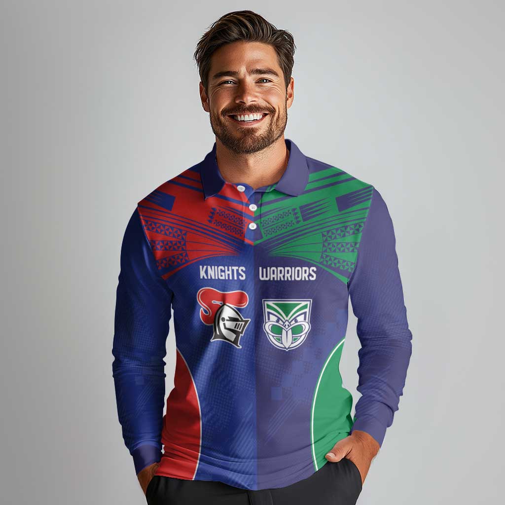 Custom Warriors-Knights Long Sleeve Polo Shirt Together Sporty Style