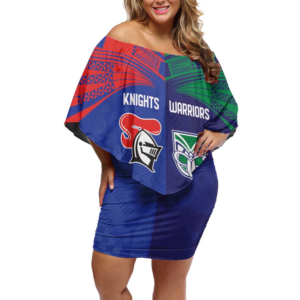 Custom Warriors-Knights Off Shoulder Short Dress Together Sporty Style