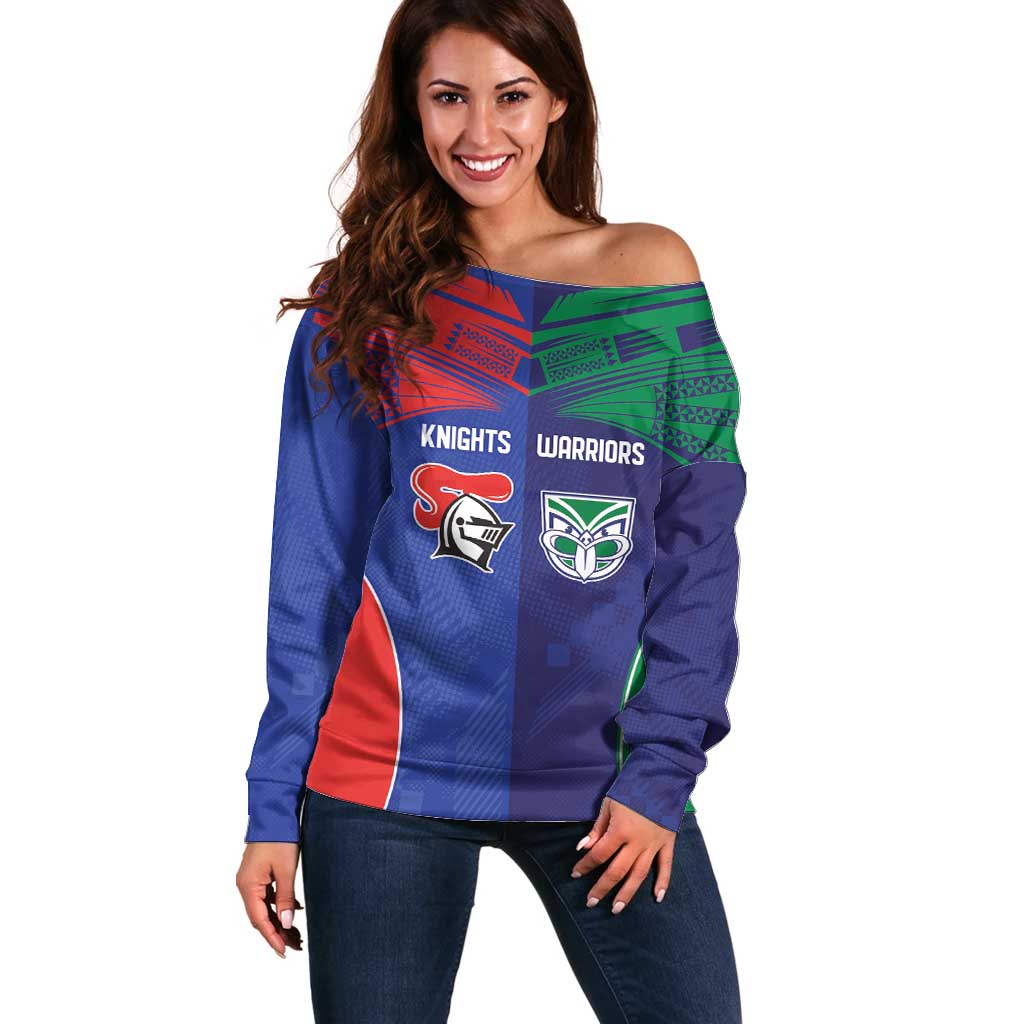 Custom Warriors-Knights Off Shoulder Sweater Together Sporty Style
