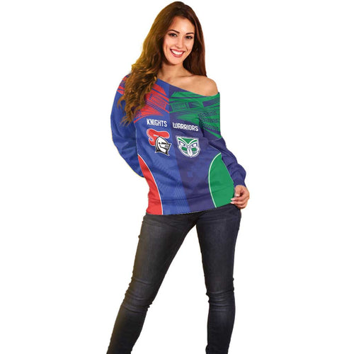 Custom Warriors-Knights Off Shoulder Sweater Together Sporty Style