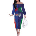 Custom Warriors-Knights Off The Shoulder Long Sleeve Dress Together Sporty Style