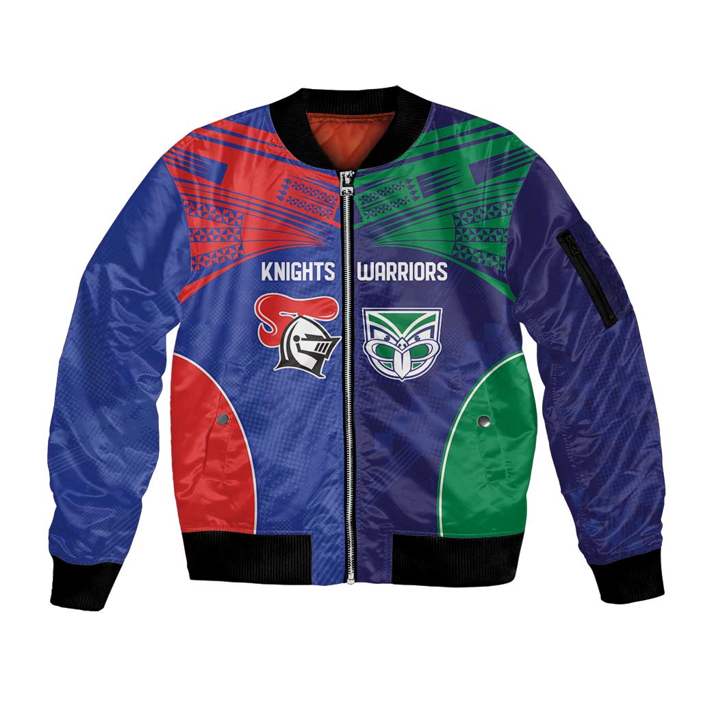 Custom Warriors-Knights Sleeve Zip Bomber Jacket Together Sporty Style
