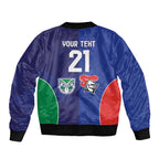 Custom Warriors-Knights Sleeve Zip Bomber Jacket Together Sporty Style