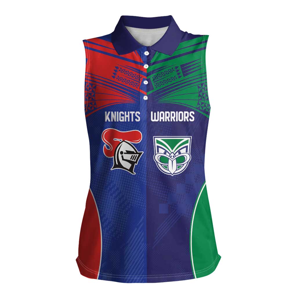 Custom Warriors-Knights Women Sleeveless Polo Shirt Together Sporty Style