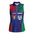 Custom Warriors-Knights Women Sleeveless Polo Shirt Together Sporty Style
