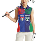 Custom Warriors-Knights Women Sleeveless Polo Shirt Together Sporty Style